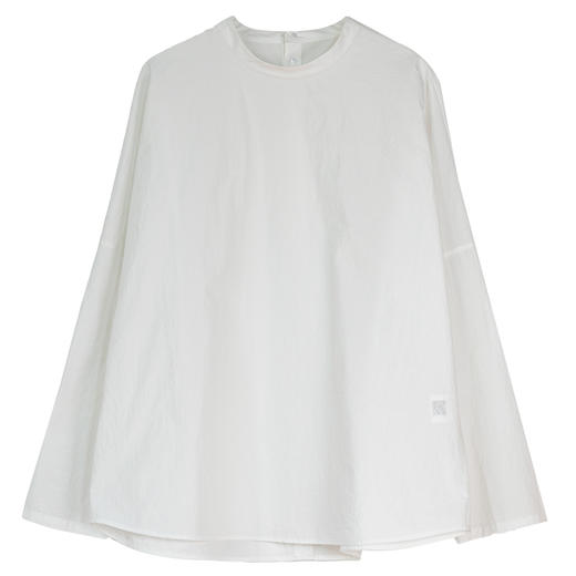 牧衣游原创 100支新疆棉衬衫女新款圆领白色简约百搭长袖 四季香 商品图4