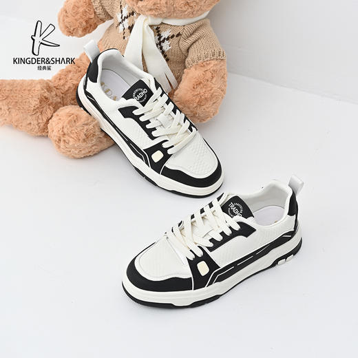 经典鲨2025年春季新品男士潮流拼色系带平底休闲鞋KW222-513051 商品图1
