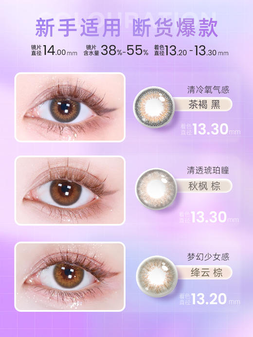 【彩瞳】海昌星眸追光月抛2片装|异色光谱棕 商品图3