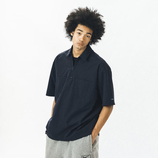 714street日系短袖工装衬衫男高级感夏季polo衫cheanfit纯色衬衫 商品图2