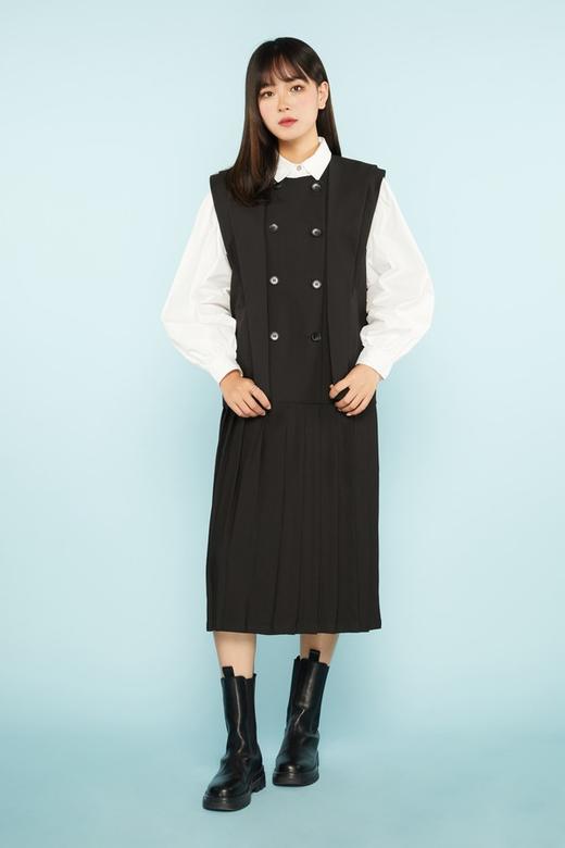 ANSUABEL 披肩马甲式压褶连衣裙 11489 商品图0