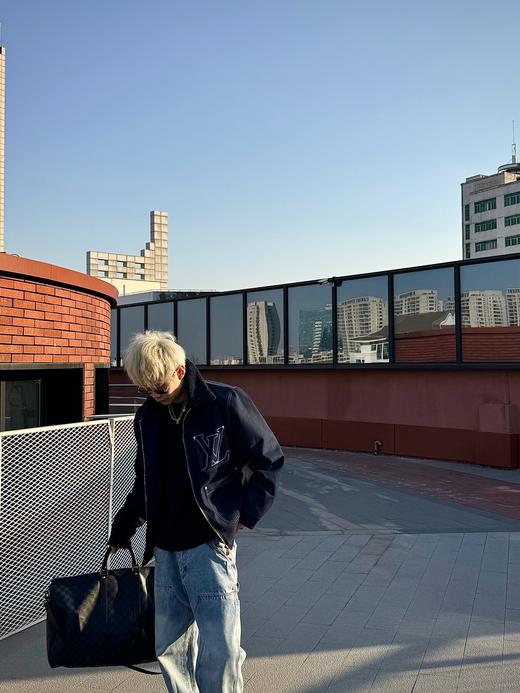 驴家 25ss新款丹宁帆布原牛毛领立领工装牛仔夹克外套 商品图6