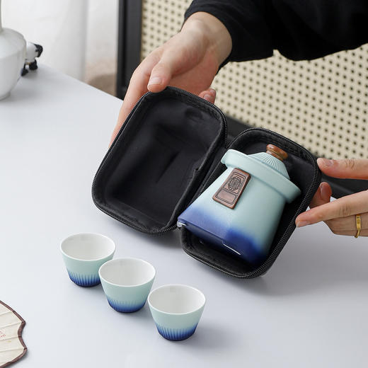 【居家好收纳！旅行好携带】国潮故宫文创宫廷风旅行茶具小套装快客杯便携式户外商务伴手礼品。ry 商品图2