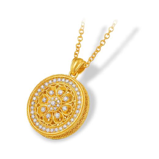 周大福 国韵系列黄金吊坠 商品图0