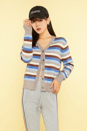 LNNNS 条纹开衫针织外套 11476