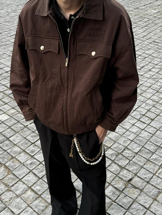 M家 24fw美拉德色水洗华达呢束腰夹克拉链外套 商品图2