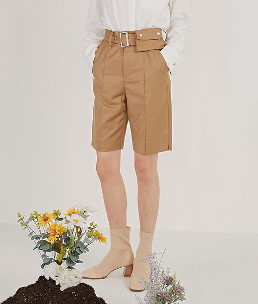 NUTS春季新品纯色时尚休闲百搭气质中裤女211072026B 商品图6