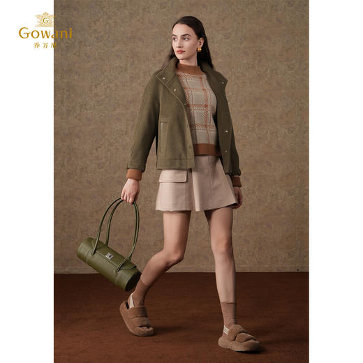 【100%绵羊毛】乔万尼短款外套休闲减龄设计毛呢外套EM4B572 商品图1