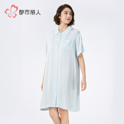 都市丽人女士梭织棉短袖裙薄人棉贡缎好睡好眠短袖类LHH6F8 商品图2