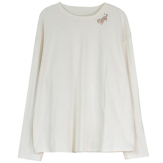 牧衣游原创 手工刺绣纯棉长袖T恤 限量福利款 醉月不支持会员折 商品图4