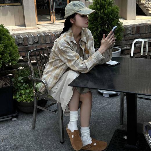 顺丰包邮洛诗琳43929男女同款美式复古格纹印花休闲衬衫462 商品图2