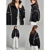 雀说 设计感黑白撞色拼接外套女春秋新款通勤风简约小众上衣5ZF-2103 商品缩略图2