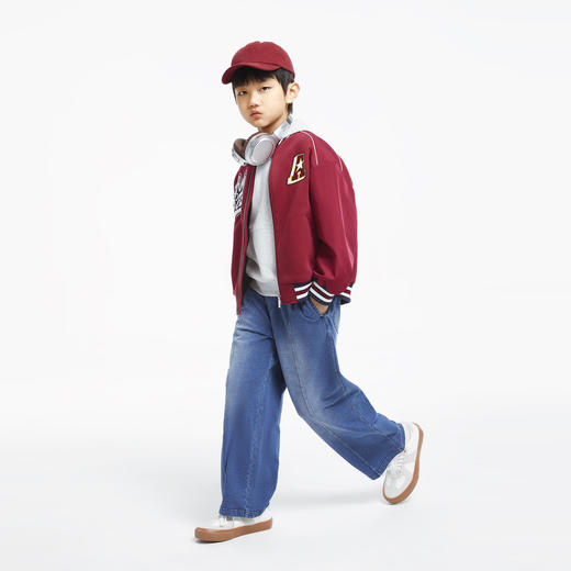 男童运动风棒球保暖外套服安奈儿童装 商品图1