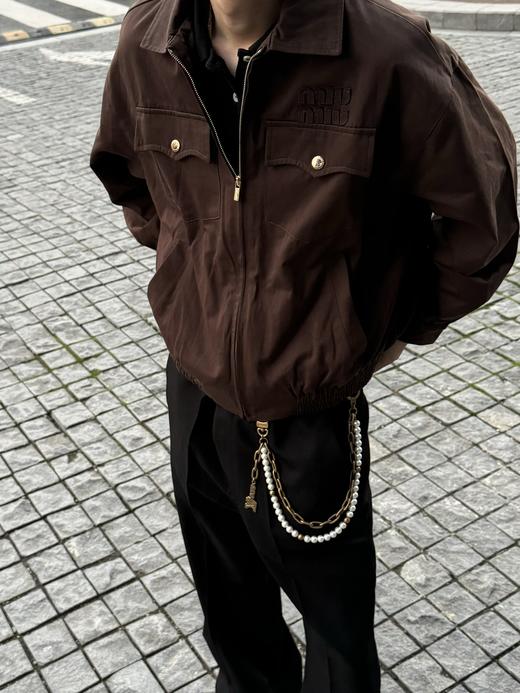 M家 24fw美拉德色水洗华达呢束腰夹克拉链外套 商品图1