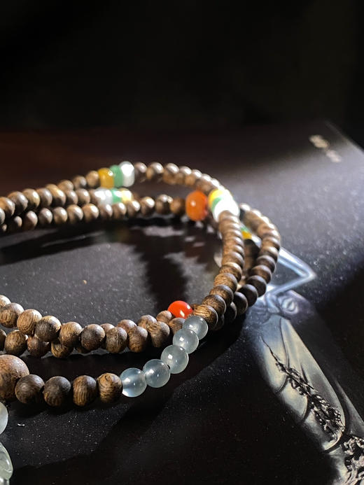 XY0053原创沉香+翡翠冰种叶子套链 商品图3