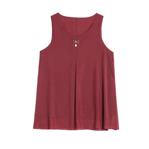 SMZ34156时尚2025年新款春季遮肚子雪纺无袖背心女上衣坎肩宽松妈妈打底衫 商品图4