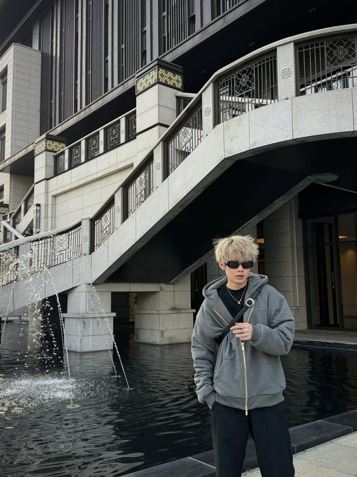 M家  24fw耀石灰成衣染色夹棉帽衫外套 商品图2