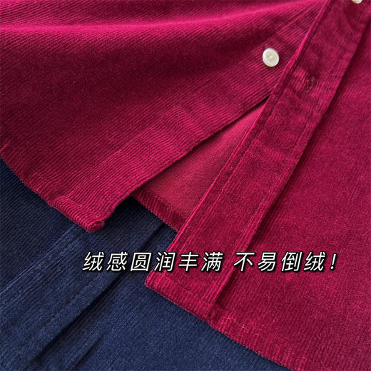 2025复古老钱风小马刺绣棉质灯芯绒长袖衬衫衬衣上衣外套女秋冬款！ 商品图4