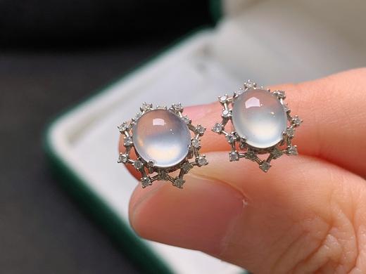 蛋面翡翠耳钉 商品图1