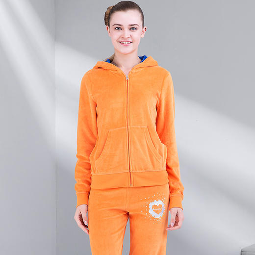 I'd爱帝女式天鹅绒户外休闲轻运动卫衣套装 商品图3