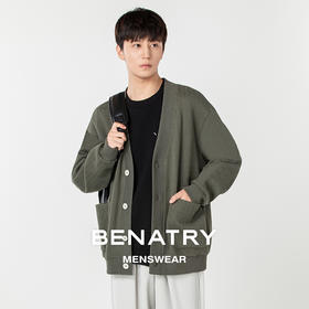 贝纳川百搭V领男士开衫外套ECP316002