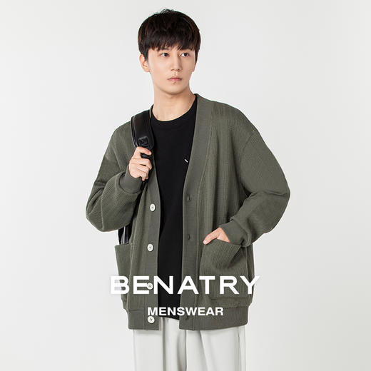 贝纳川百搭V领男士开衫外套ECP316002 商品图0
