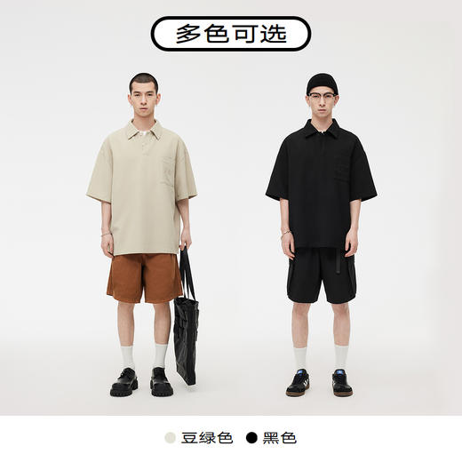 GXG男装 多色华夫格面料休闲宽松polo衫男基础 夏季热卖 商品图3