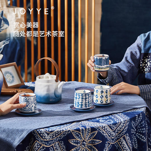 JOYYE 染韵生花茶具礼盒 釉下彩陶瓷茶具套装2025新款手绘茶杯茶壶泡茶家用送礼礼盒 商品图2