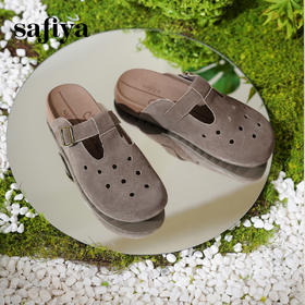 Safiya/索菲娅2025索菲娅咖啡庄园复古软底休闲外穿勃肯洞洞鞋SFD1110405