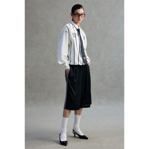 GOODBAI 粗体23 logo印花条纹圆领oversize卫衣 商品图0