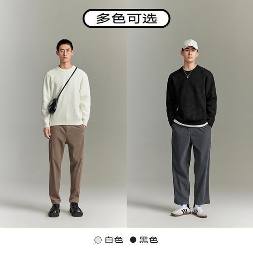 GXG男装 双色雪尼尔提花立体简约毛衣圆领针织衫  秋季热卖 商品图3
