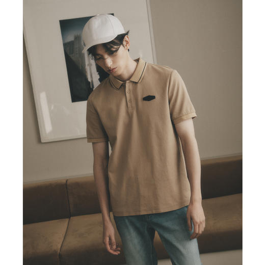 GXG男装 多色凉感撞色设计基础商务翻领短袖polo衫男 夏季热卖POLO衫 商品图2