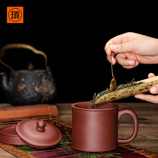 璞实茶器璞实大器茶水分离过滤宜兴原矿紫砂隔茶杯大师手工五件套高档送礼 商品图2