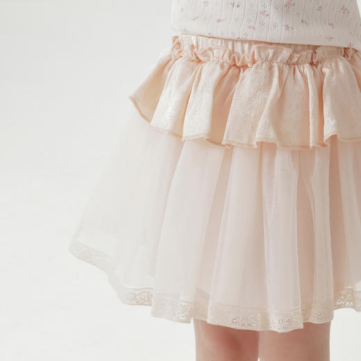 马克珍妮女童甜美蓬蓬网纱裙宝宝短裙半身裙2025年春夏新款250260 商品图4