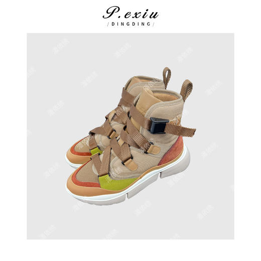 04-5潘依绣丁丁宠粉QL99801头层牛皮复古撞色皮带扣厚底休闲鞋 QL99801 商品图1