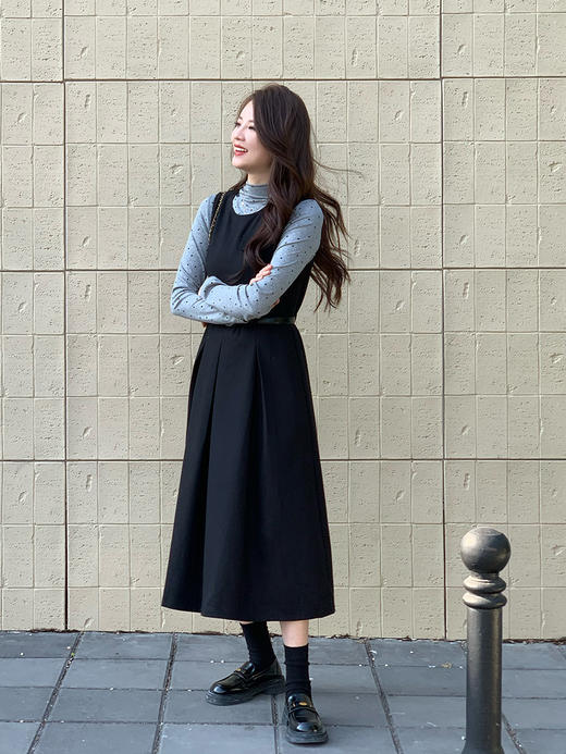 【百图lulu定制】【胜意背心裙】【赠腰带】圆领  口袋 大摆量百褶 收腰连衣裙 商品图5