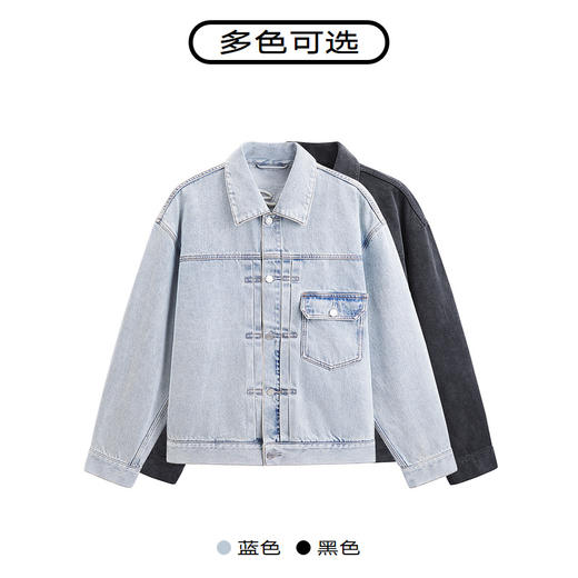 GXG男装 新年系列龙纹刺绣牛仔夹克男复古水洗牛仔外套 热卖夹克 商品图3