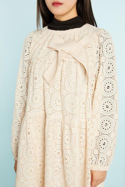 L.Fleuri 棉布刺绣蕾丝宽松连衣裙 11473 商品图3