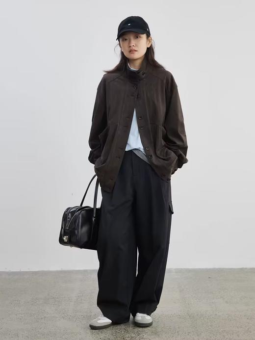 步履不停/5A23128C/棕色麂皮绒夹克 商品图3