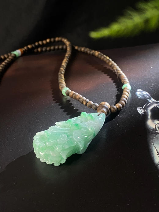 XY0036原创沉香+翡翠白菜套链 商品图0
