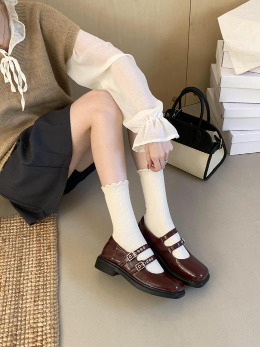 【GZ】无忧购韩版复古布洛克浅口玛丽珍小皮鞋X968-8（截单后7天发货) 商品图10