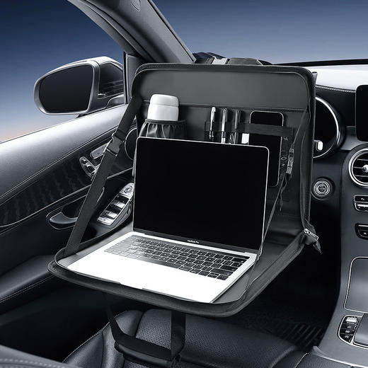 【一盘多用！多功能方向盘卓盘】汽车方向盘桌托盘电脑架多功能车内餐桌后排椅背置物袋折叠小桌板，车内办公，接反双手。ry 商品图2