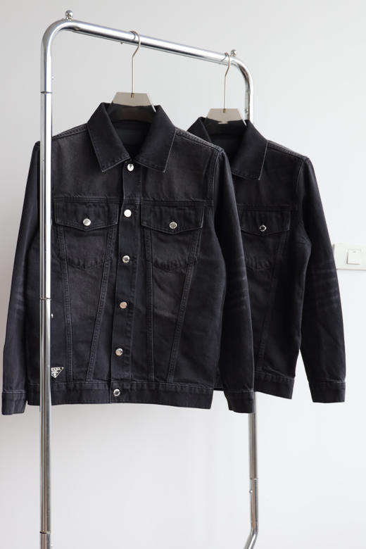 新款P.R.D 12安黑色重洗水做旧牛仔夹克外套 WT822 商品图0