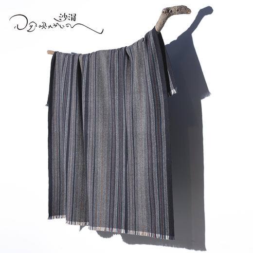 青海甘德羊绒牦牛绒混织条纹披毯SJF96P759N 商品图3