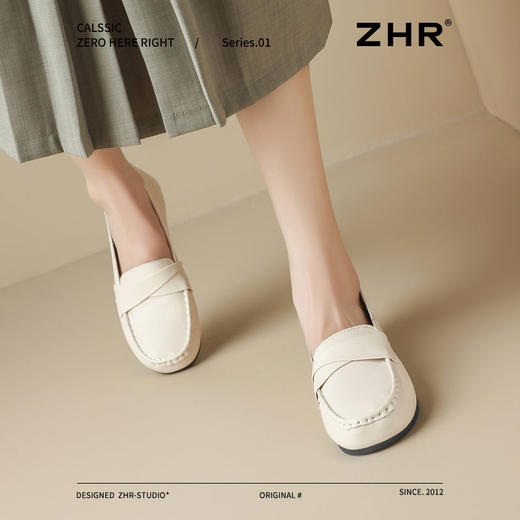 ZHR则则软底豆豆鞋百搭平底单鞋2025新款一脚蹬乐福鞋黑色通勤鞋 商品图8