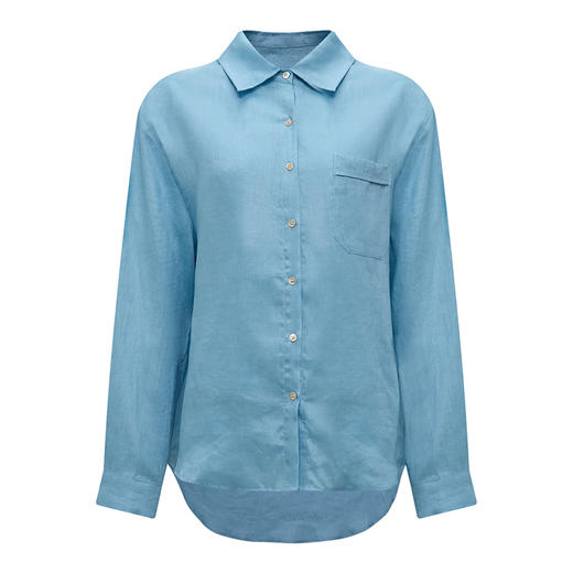 【2件9折】【Petit Bari】(多色)百搭亚麻纯色长袖衬衫简约休闲高品质百搭 商品图2