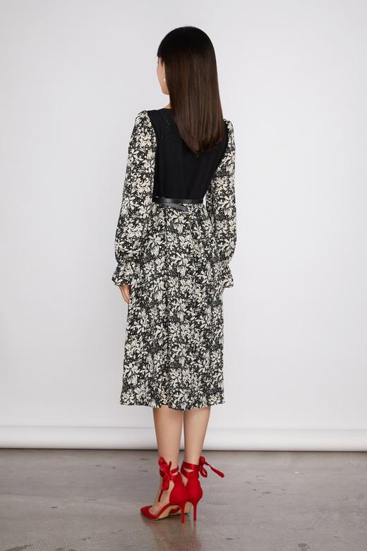 ANSUABEL 珍珠装饰针织碎花收腰连衣裙 11475 商品图2