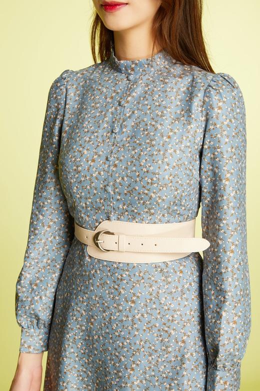 L.Fleuri 杏色皮带收腰碎花连衣裙（不含腰带） 11463 商品图3