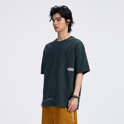 ONIARAI/鬼洗 抽象奥里尼亚克人版画疤痕褶宽松T恤 A840011 商品图3