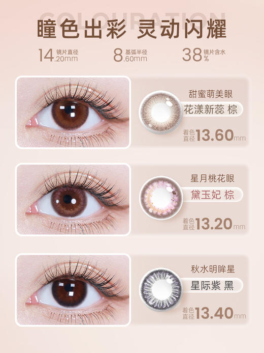 【彩瞳】海昌星眸追光季抛2片装官方正品|星野黄棕 商品图2